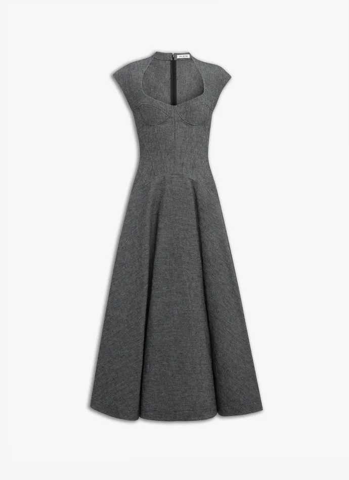 Gray CORSET FLARED DRESS Women Alaa Dresses