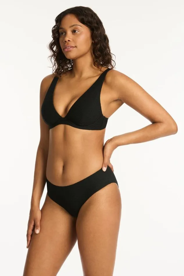 Honeycomb Longline Underwire Bra Honeycomb Black Women Sea Level Tops