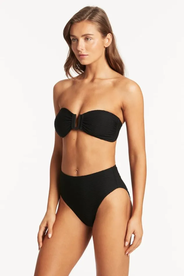 Honeycomb U Bar Bandeau Honeycomb Black Women Sea Level Tops