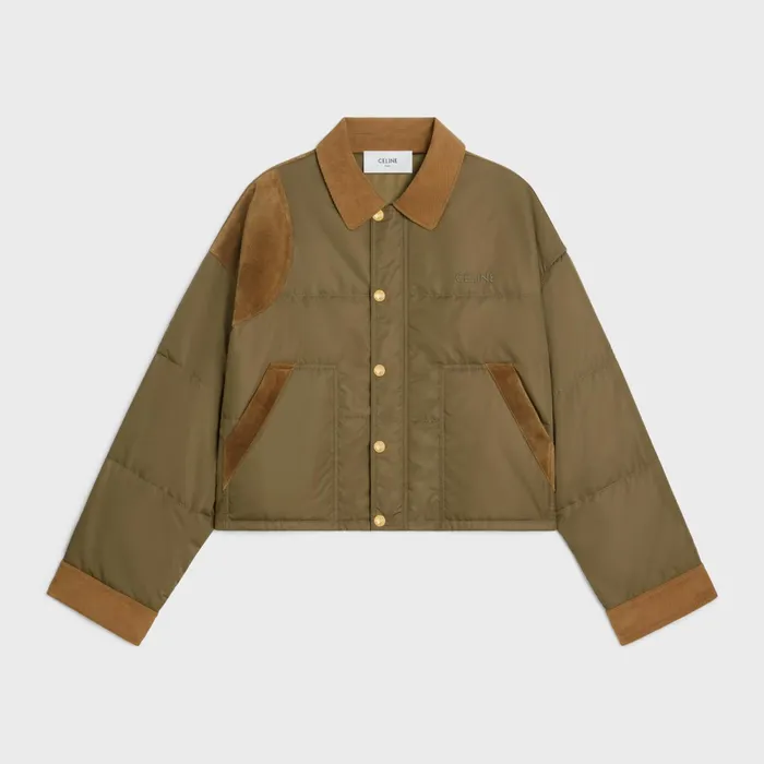Hunting Jacket In Lightweight Nylon Light Brown Women CELINE JACKETS