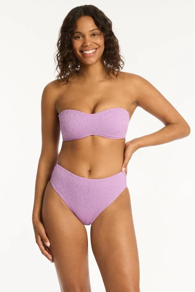 Interlace Retro High Waist Pant Interlace Lavender Women Sea Level Bottoms