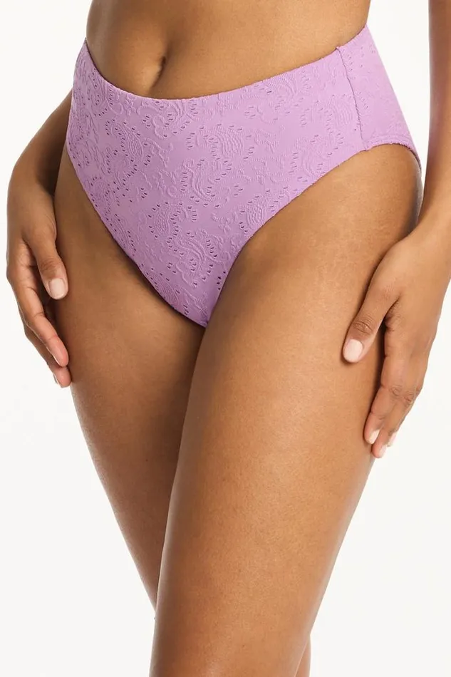 Interlace Retro High Waist Pant Interlace Lavender Women Sea Level Bottoms