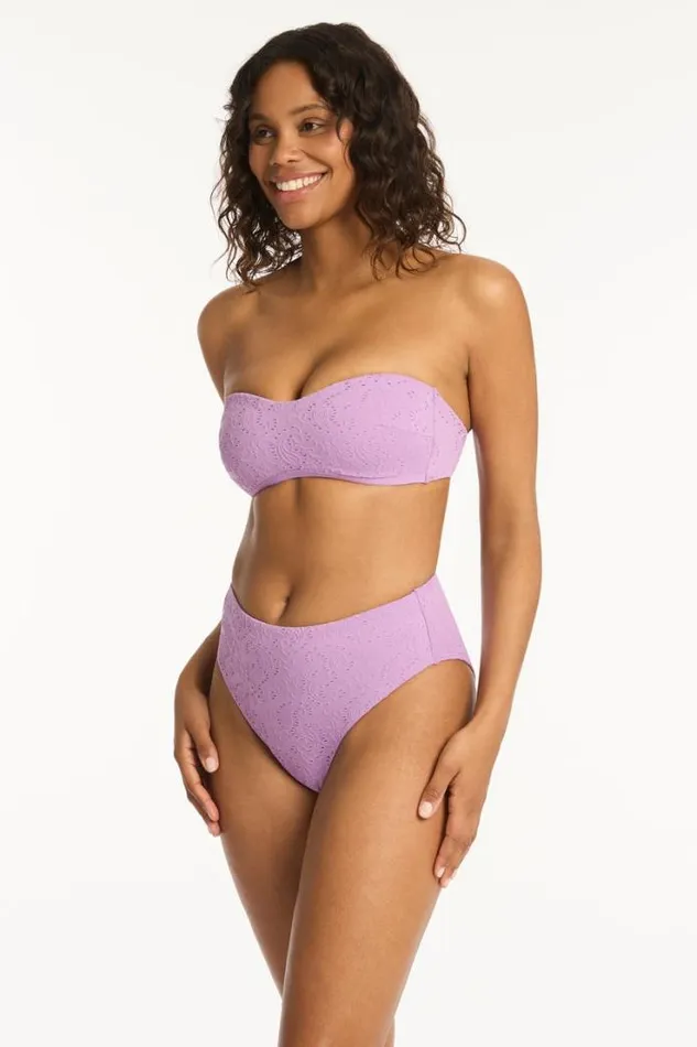 Interlace Retro High Waist Pant Interlace Lavender Women Sea Level Bottoms