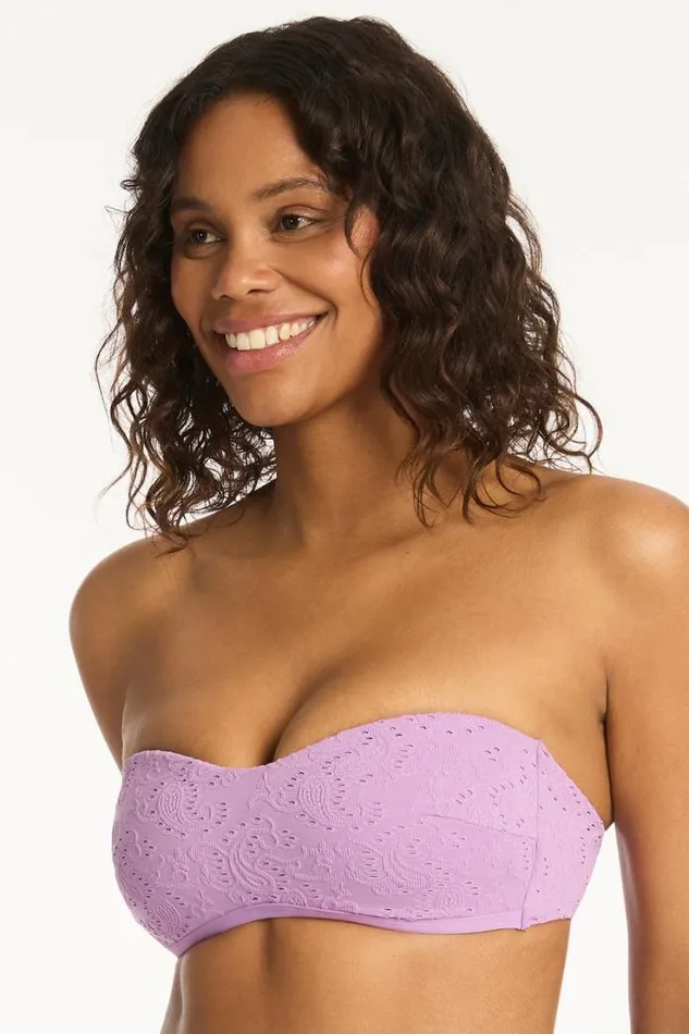 Interlace Seamless Bandeau Interlace Lavender Women Sea Level Tops