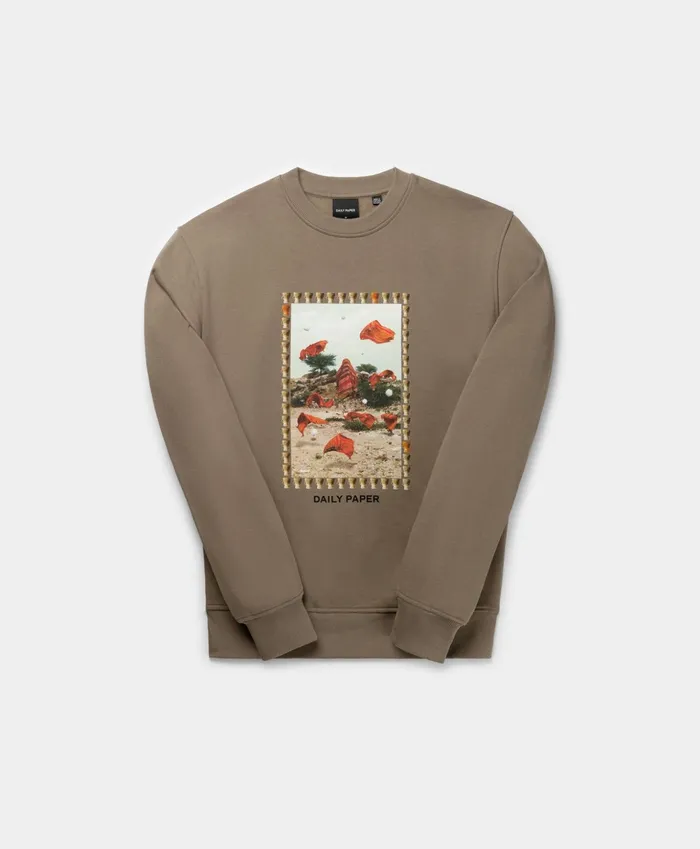 Iron Taupe Oversized Rashad Sweater Men Daily Paper Hoodies and Sweaters