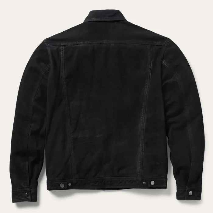 Jackets Men Stetson Leather Jean Jacket Black