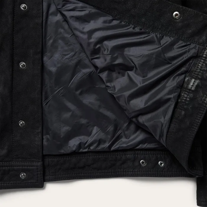 Jackets Men Stetson Leather Jean Jacket Black