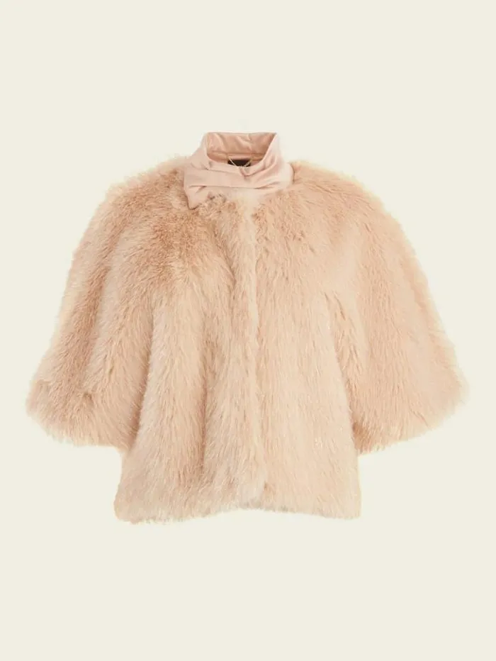 Jackets Women Marciano Amber FauxFur Top Pastel Pink With Silver L Jackets Women Marciano Amber FauxFur Top Pastel Pink With Silver L
