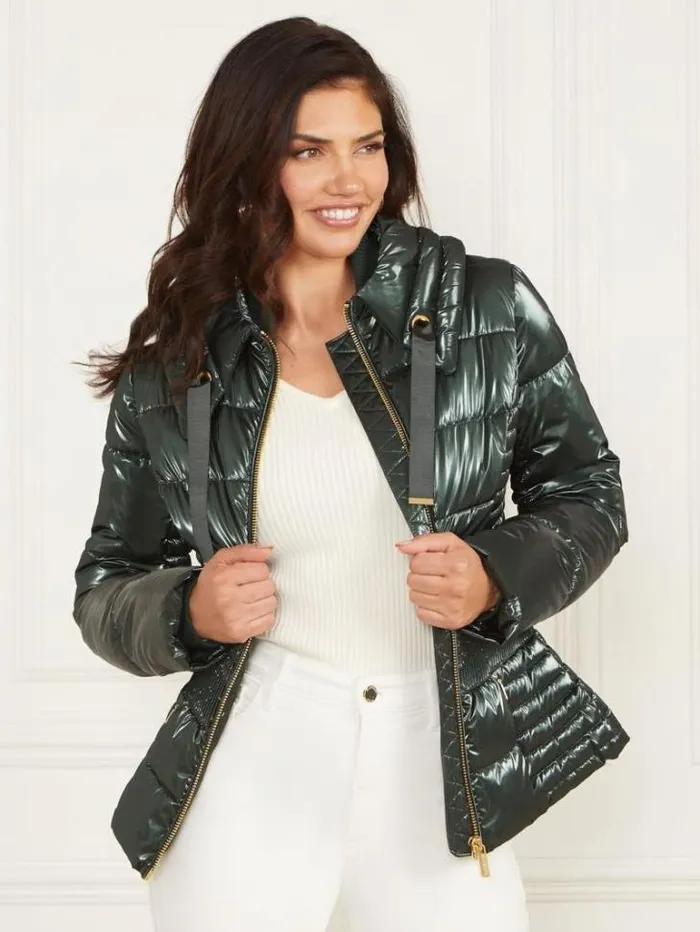 Jackets Women Marciano Annie Puffer Jacket Chenille Green