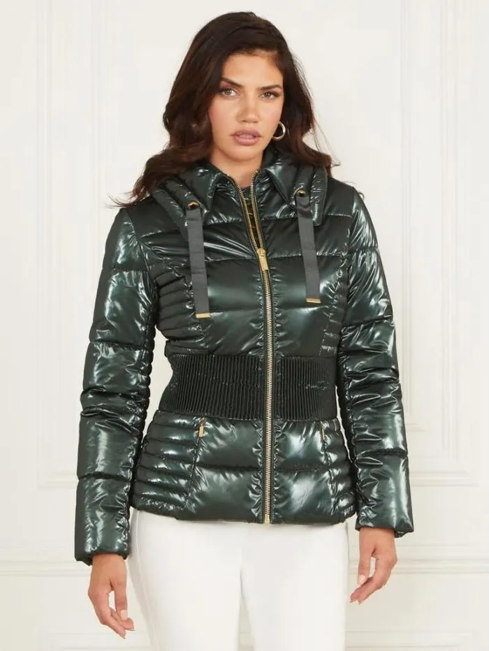 Jackets Women Marciano Annie Puffer Jacket Chenille Green