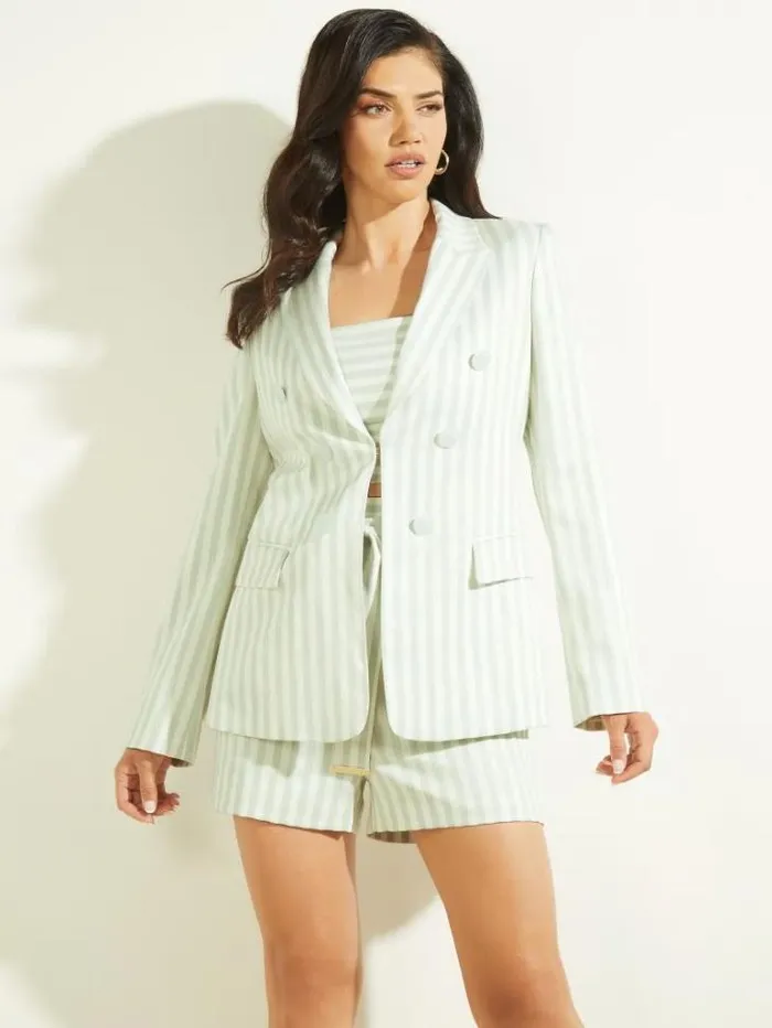 Jackets Women Marciano Martina Striped Blazer Peaceful Sky Stripes Jackets Women Marciano Martina Striped Blazer Peaceful Sky Stripes