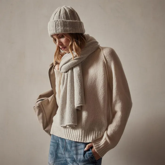 James Perse Hats Textured Cashmere Beanie Mist 8211 Women