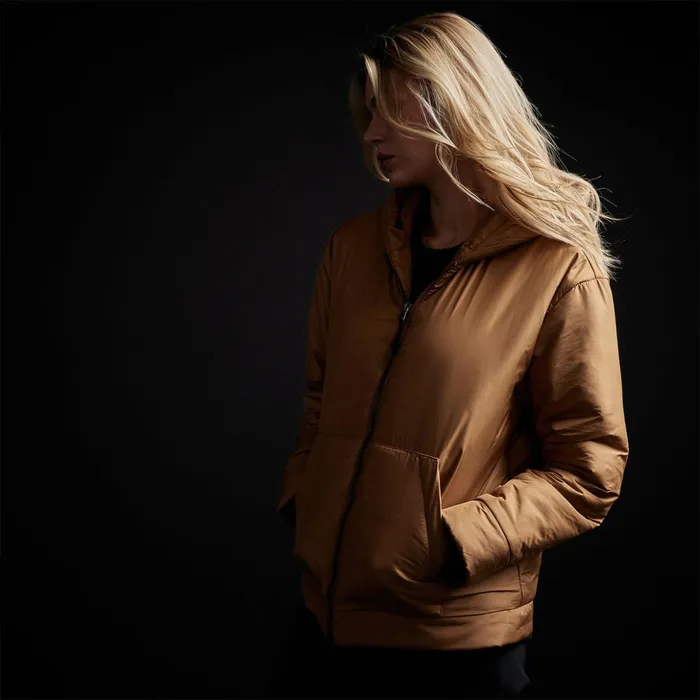 James Perse JacketsOuterwear Hooded Puffer Copper 8211 Women