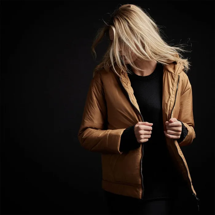 James Perse JacketsOuterwear Hooded Puffer Copper 8211 Women