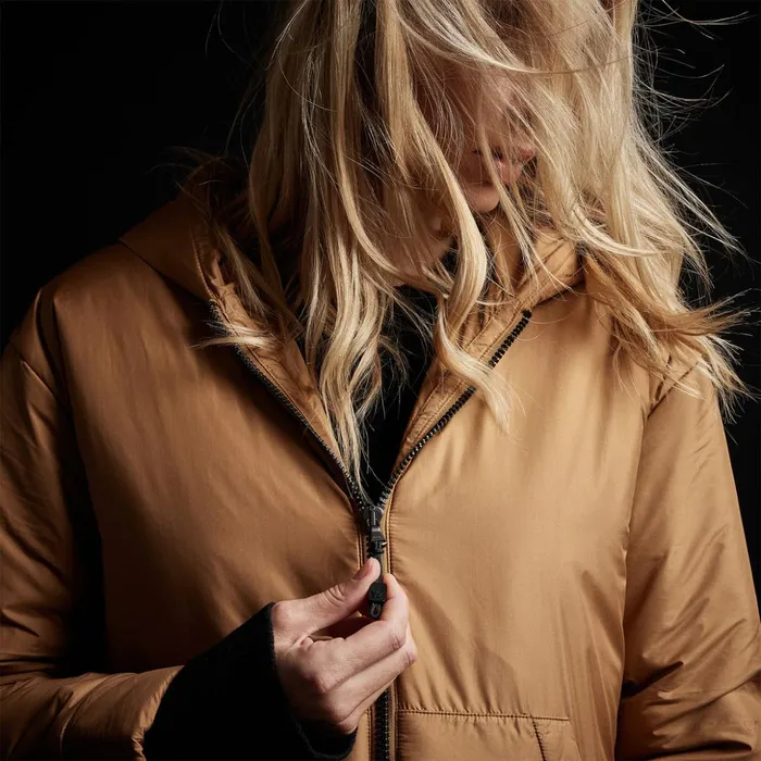 James Perse JacketsOuterwear Hooded Puffer Copper 8211 Women