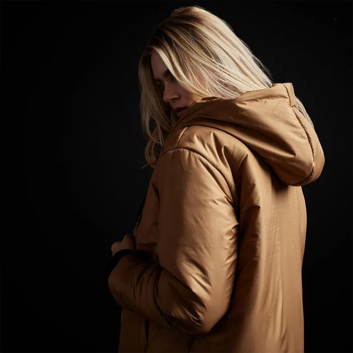 James Perse JacketsOuterwear Hooded Puffer Copper 8211 Women