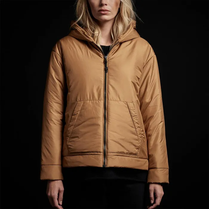 James Perse JacketsOuterwear Hooded Puffer Copper 8211 Women