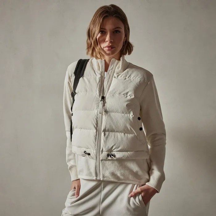 James Perse JacketsOuterwear Mixed Media Jacket Chalk 8211 Women