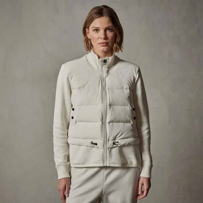 James Perse JacketsOuterwear Mixed Media Jacket Chalk 8211 Women