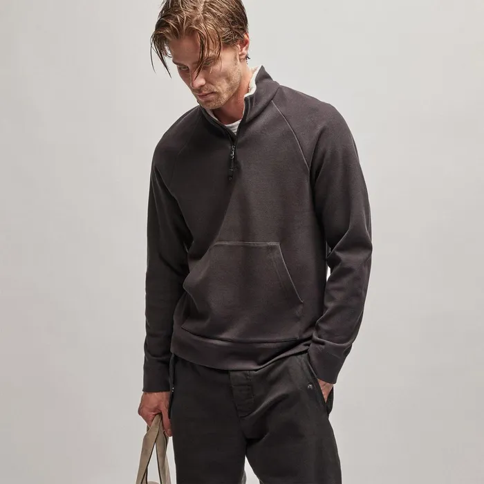 James Perse JacketsOuterwear Sherpa Lined Scuba Half Zip Magma 8211 Men