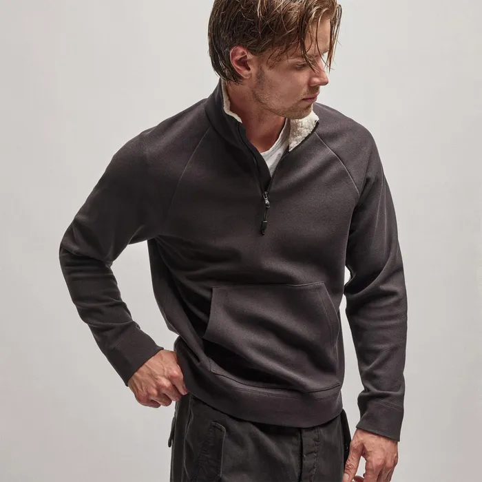 James Perse JacketsOuterwear Sherpa Lined Scuba Half Zip Magma 8211 Men