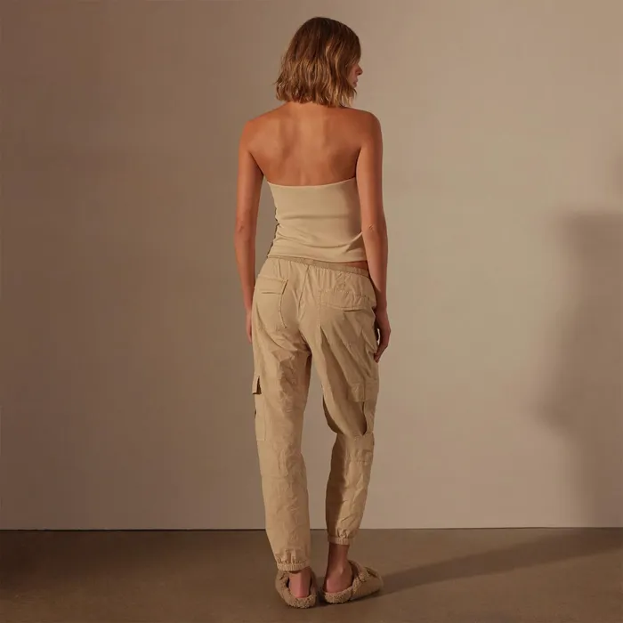 James Perse PantsDenim Stretch Poplin Cargo Pant Sand Dune Pigment 8211 Women