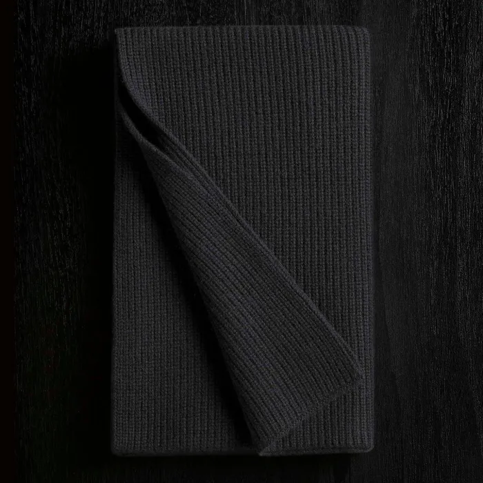 James Perse Scarves Thermal Cashmere Scarf Black 8211 MenWomen