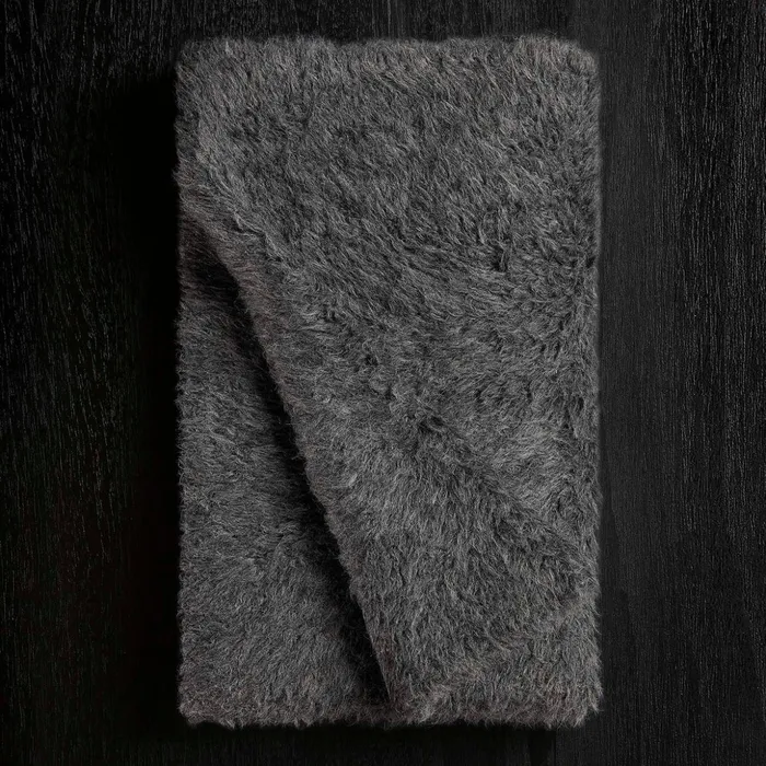 James Perse Scarves Wool Blend Sherpa Scarf Anthracite 8211 Men