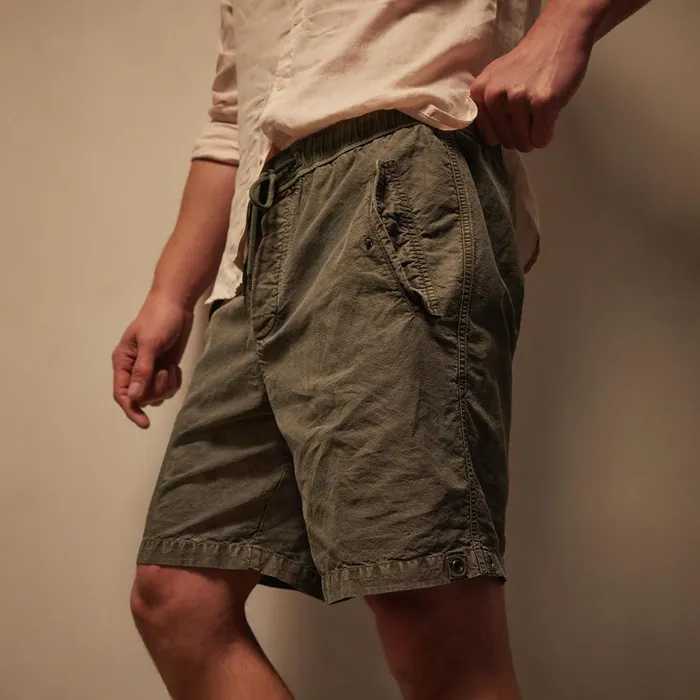 James Perse Shorts Textured Cotton Hemp Short Palm Pigment 8211 Men