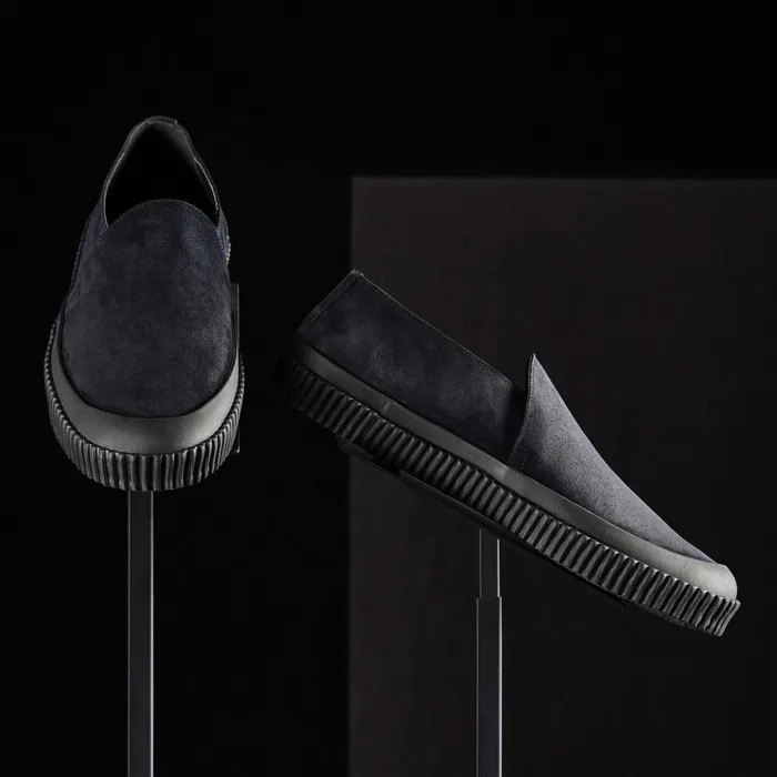 James Perse SlipOns MenSINGLEQUOTEADDEDs Vulcanized Slip On Loafer Navy 8211 Men
