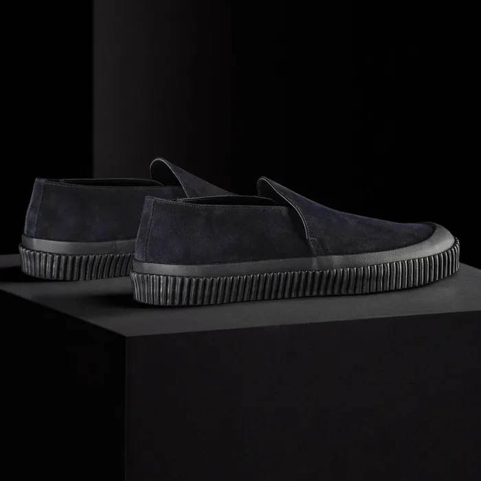 James Perse SlipOns MenSINGLEQUOTEADDEDs Vulcanized Slip On Loafer Navy 8211 Men