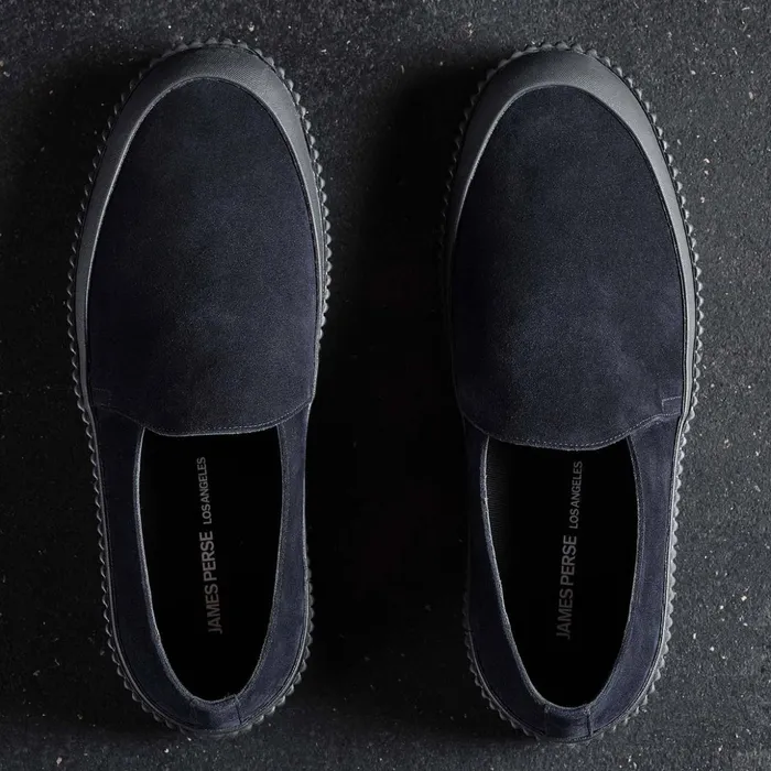 James Perse SlipOns MenSINGLEQUOTEADDEDs Vulcanized Slip On Loafer Navy 8211 Men