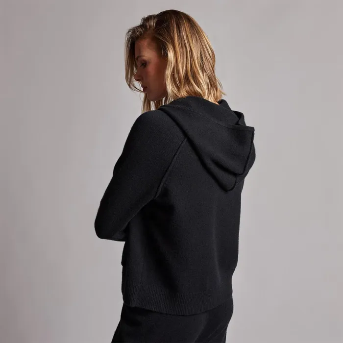James Perse Sweat TopsBottoms Recycled Cashmere Track Jacket Black 8211 Women