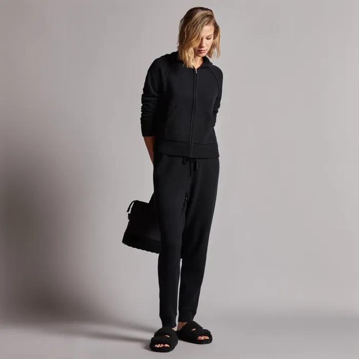 James Perse Sweat TopsBottoms Recycled Cashmere Track Pant Black 8211 Women