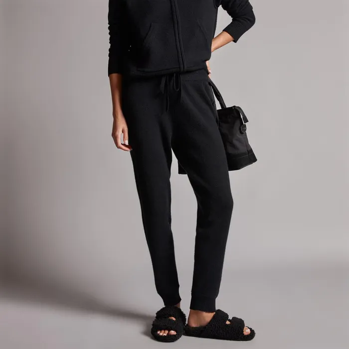 James Perse Sweat TopsBottoms Recycled Cashmere Track Pant Black 8211 Women