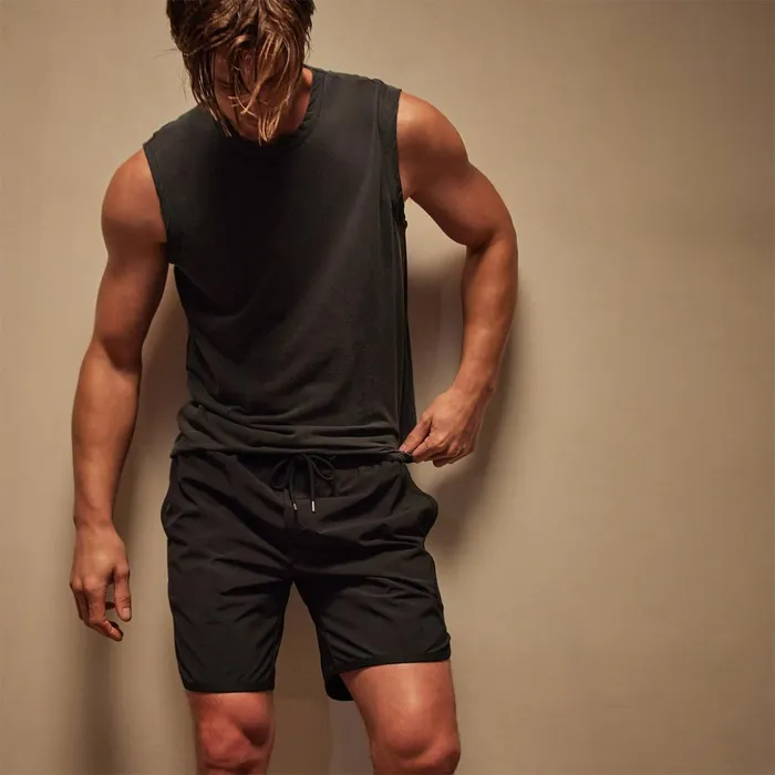 James Perse Swimwear Curved Hem Boardshort Blackblack 8211 Men