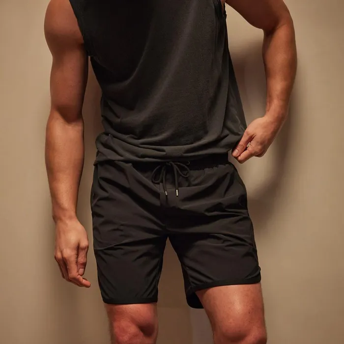 James Perse Swimwear Curved Hem Boardshort Blackblack 8211 Men