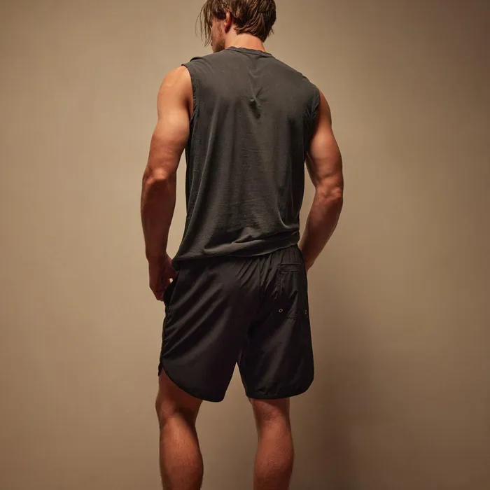 James Perse Swimwear Curved Hem Boardshort Blackblack 8211 Men