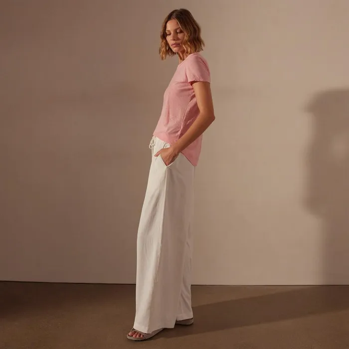 James Perse TShirts Sheer Slub Crew Neck Tee Peony 8211 Women