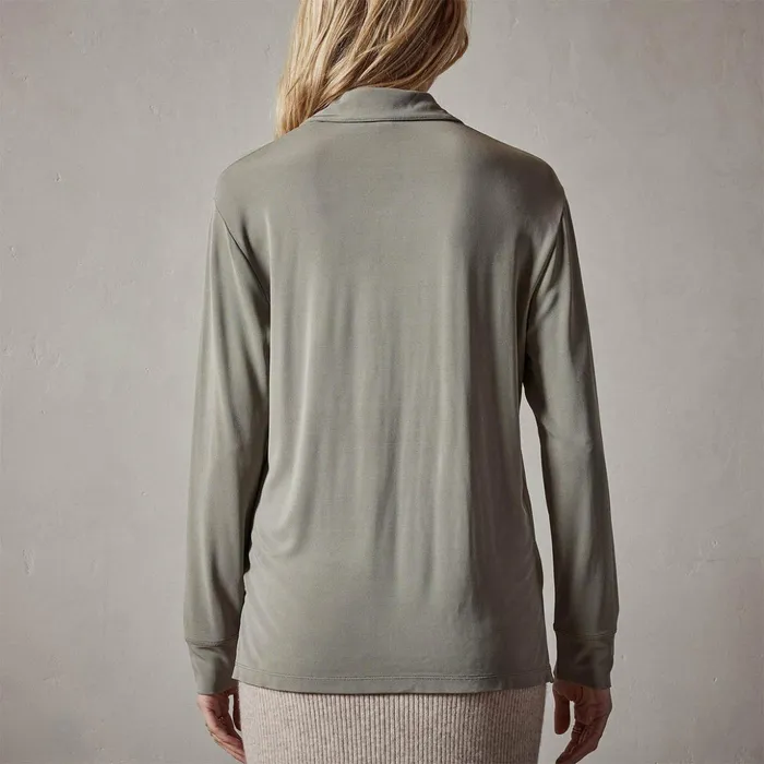 James Perse Tops Stretch Matte Jersey Shirt Concrete 8211 Women