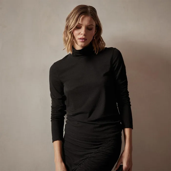 James Perse Tops Tencel Cashmere Turtleneck Black 8211 Women