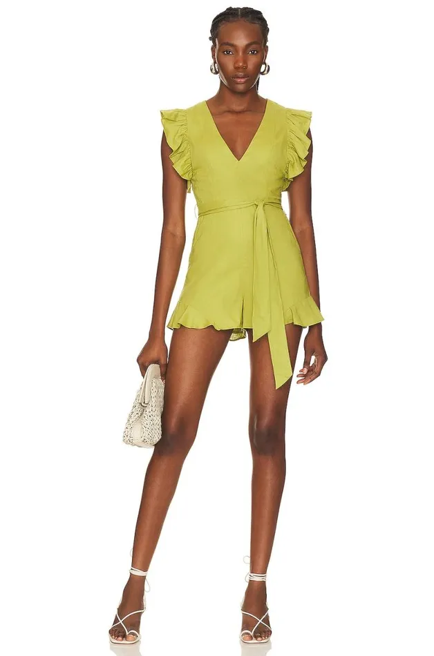 Jill Romper Green Women Lovers and Friends Rompers