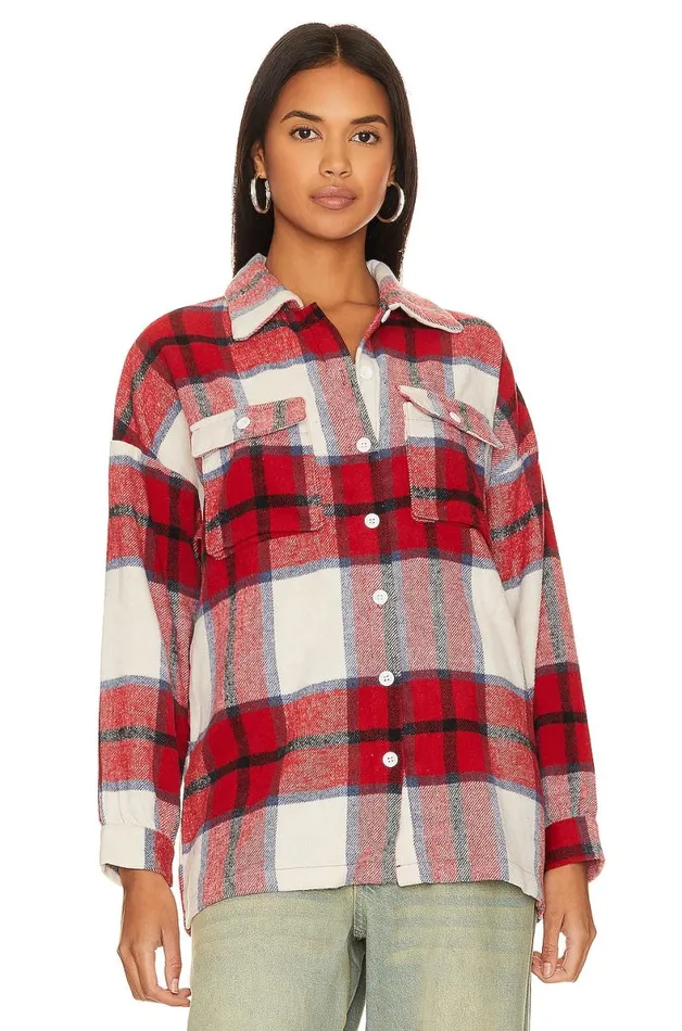 Kaianna Shacket Red Multi Women Lovers and Friends Jackets and Coats