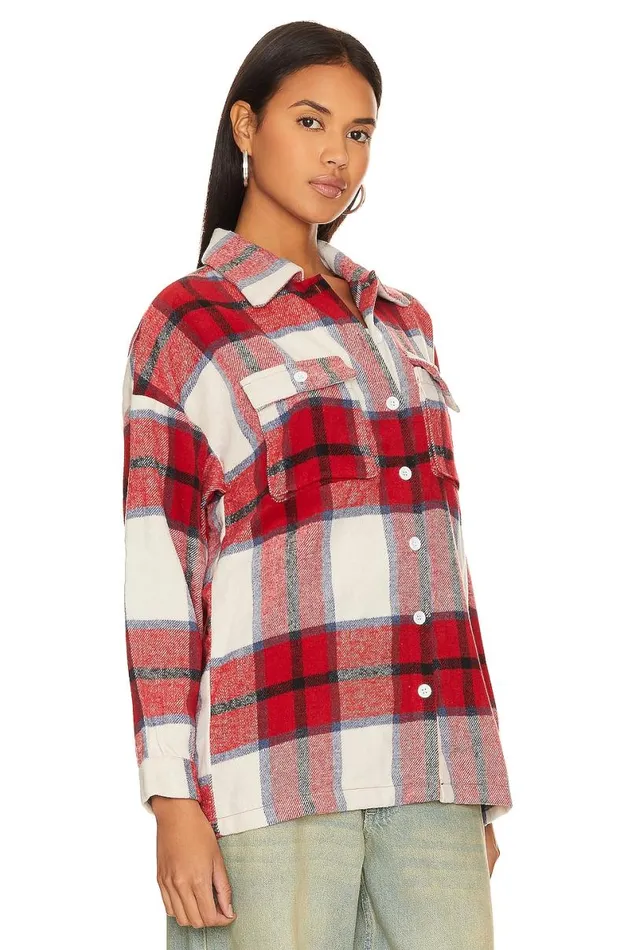Kaianna Shacket Red Multi Women Lovers and Friends Jackets and Coats