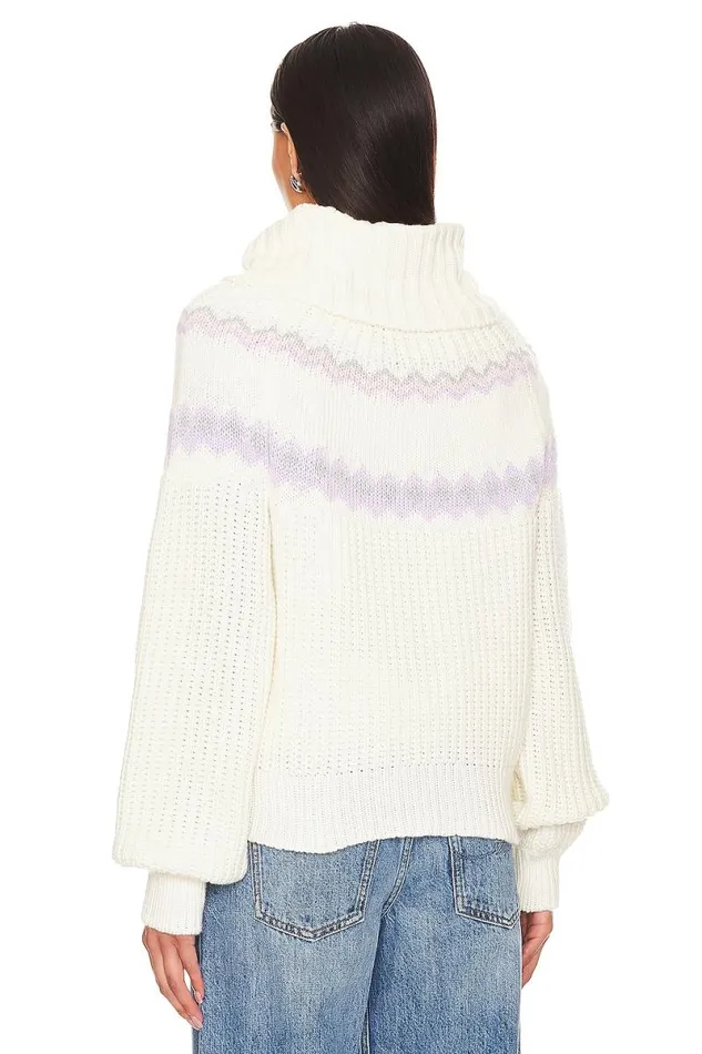 Kaley Ski Sweater Blue And Ivory Multi Women Lovers and Friends Sweaters and Knits