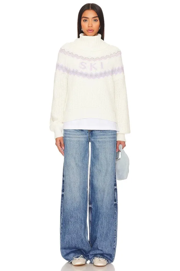 Kaley Ski Sweater Blue And Ivory Multi Women Lovers and Friends Sweaters and Knits