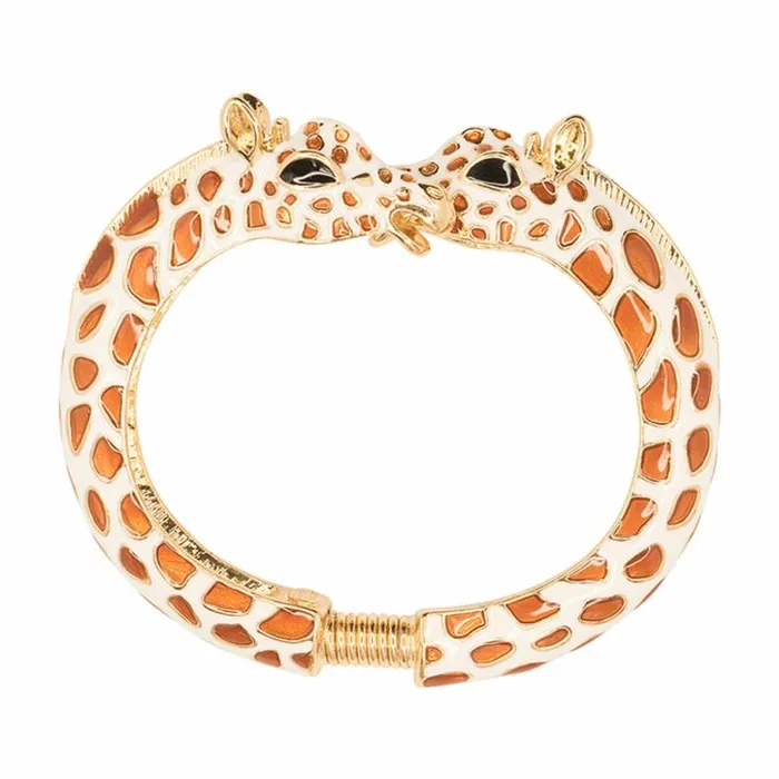 Kenneth Jay Lane Light Color Gem Bracelets Women Giraffe Heads Bangle