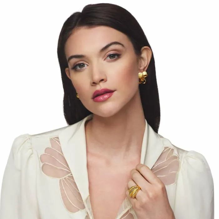 Kenneth Jay Lane Metallic Finish Earrings Women Polished Gold Bow Pierced Earring