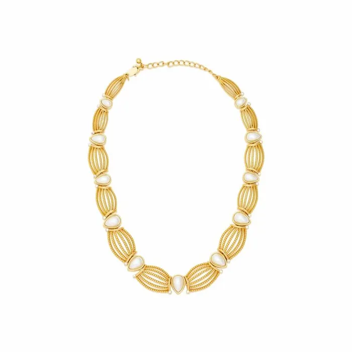 Kenneth Jay Lane Pearl Necklaces Women Teardrop Pearl and Gold Necklace