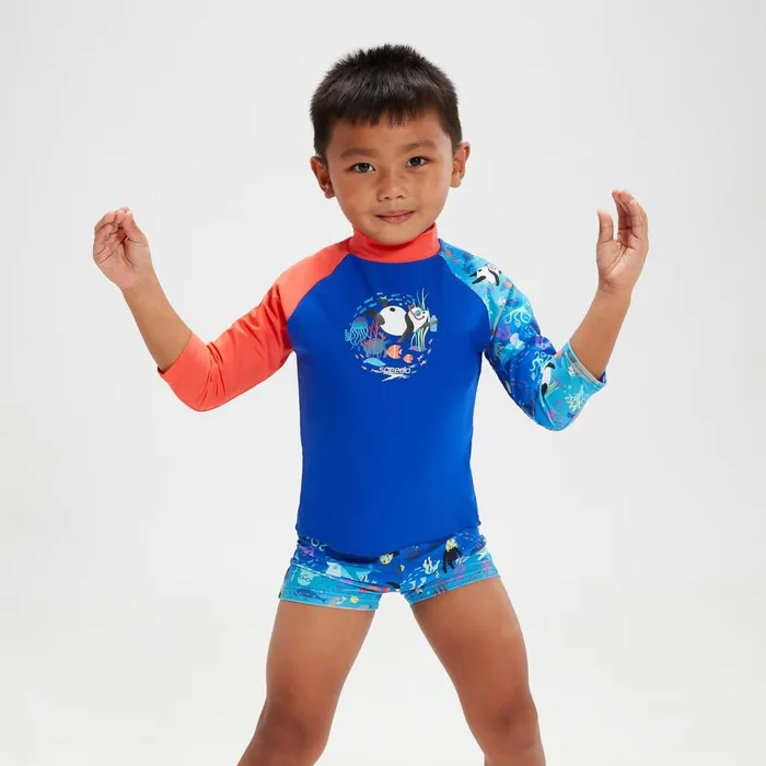 Kids Boy039s Rash Vests Speedo Infant Boys039 Long Sleeve Printed Rash Top CoralBlue Kids Boy039s Rash Vests Speedo Infant Boys039 Long Sleeve Printed Rash Top CoralBlue